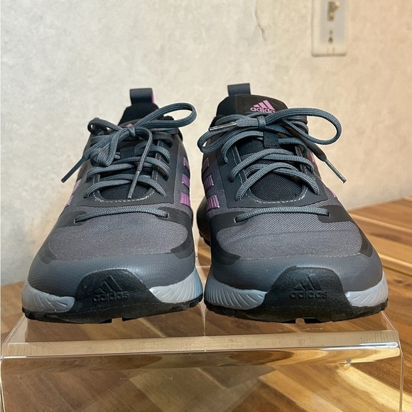 Adidas Runfalcon 2.0 TR Dark Grey/Purple Lace Up Trail Running Sneakers Size 11 - Picture 4 of 9